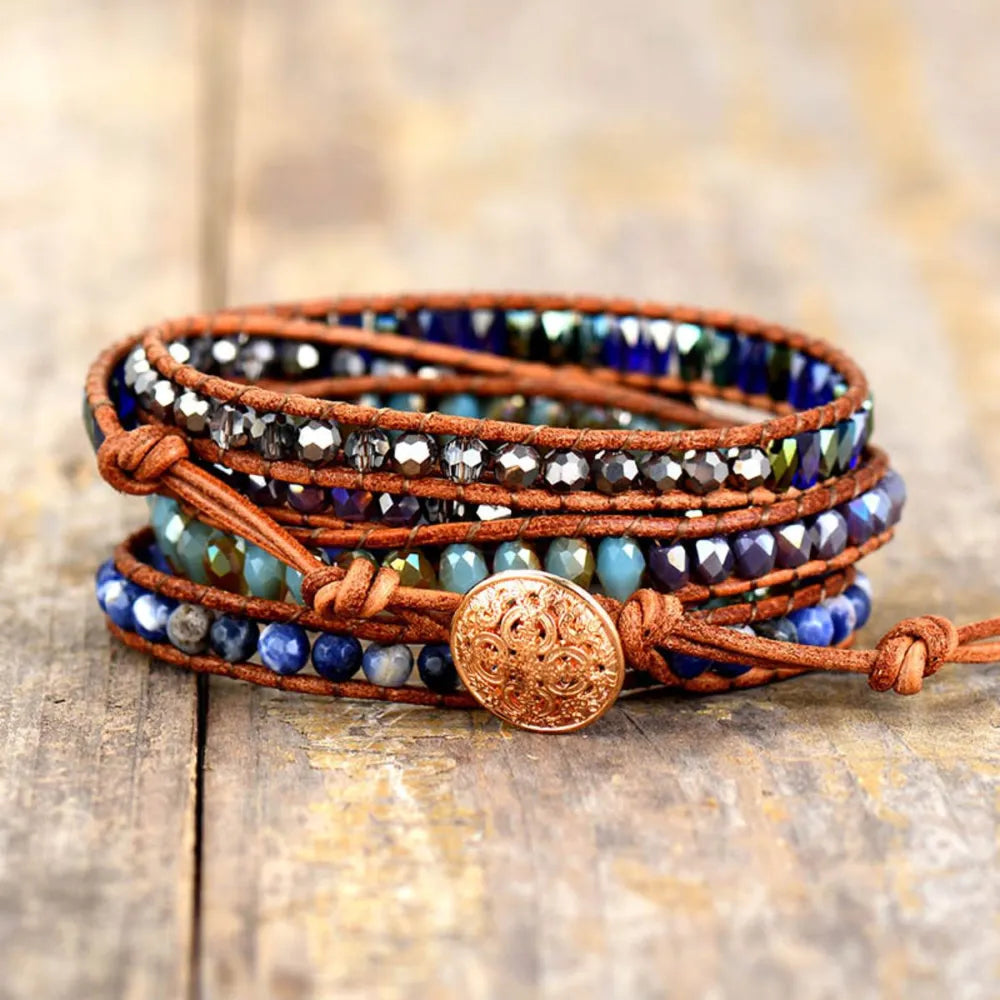 Lapis Lazuli Layered Bracelet Easy Apparels