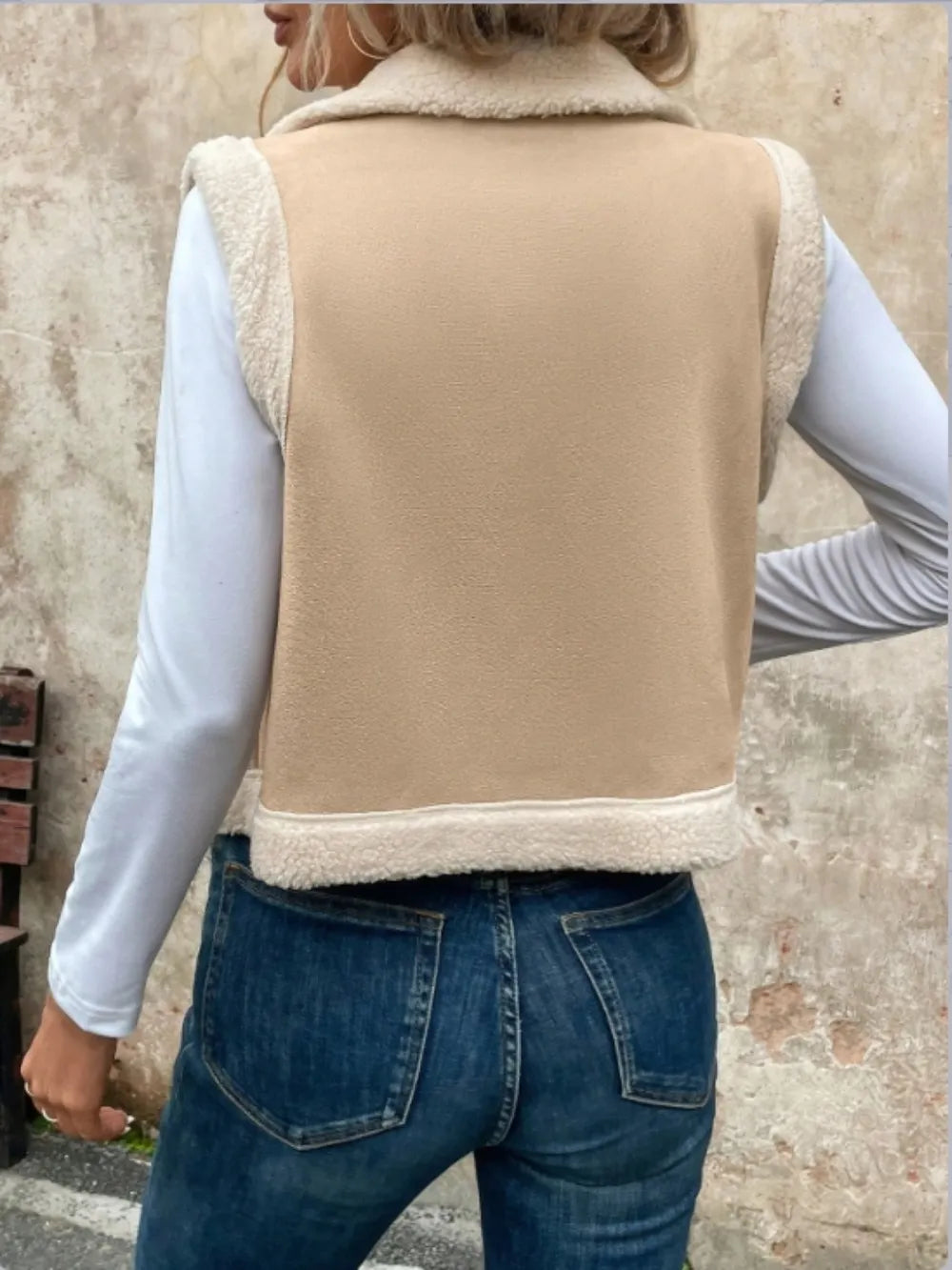 Zip Up Sherpa Vest Coat Easy Apparels