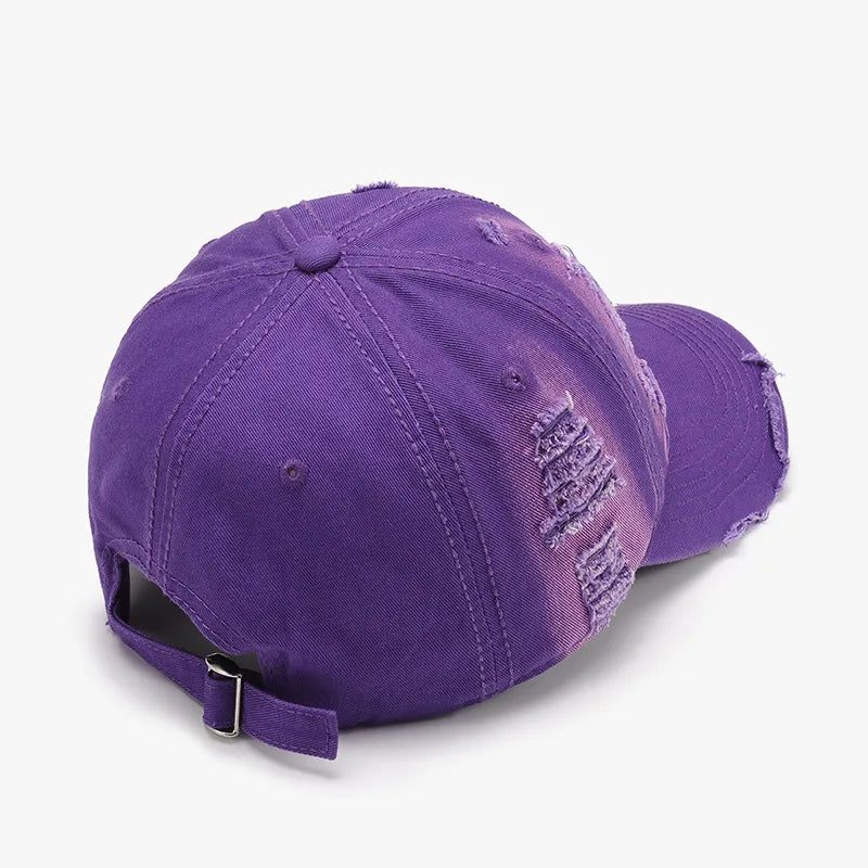 Distressed Adjustable Cotton Baseball Cap Easy Apparels