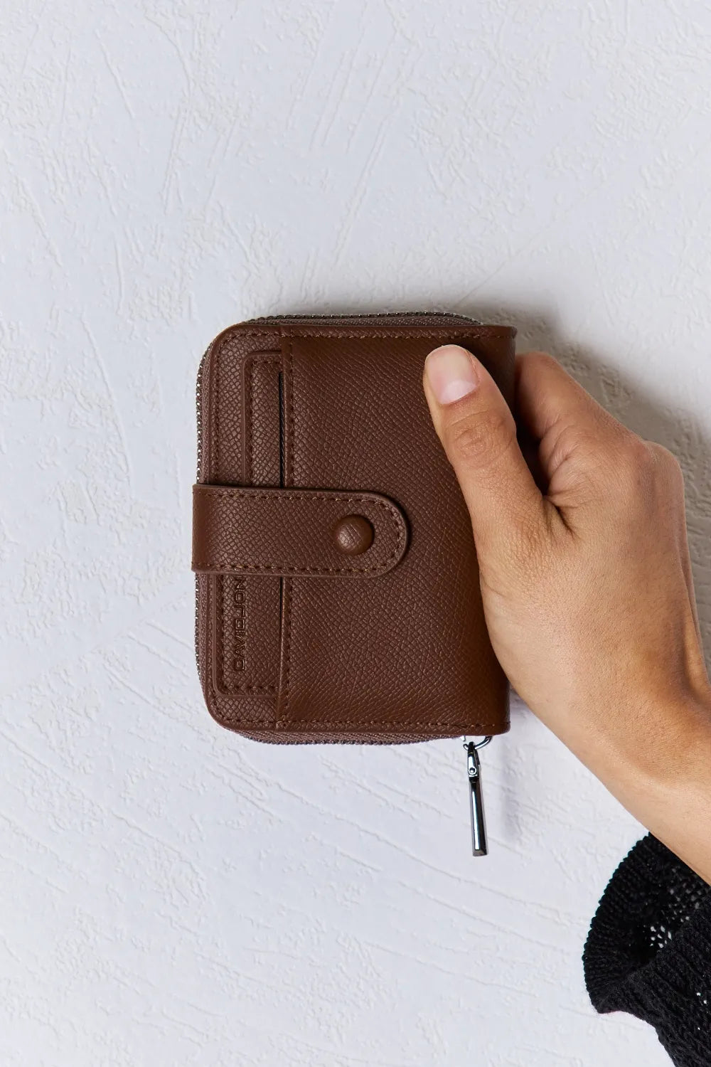 David Jones PU Leather Mini Wallet BROWN One Size Easy Apparels