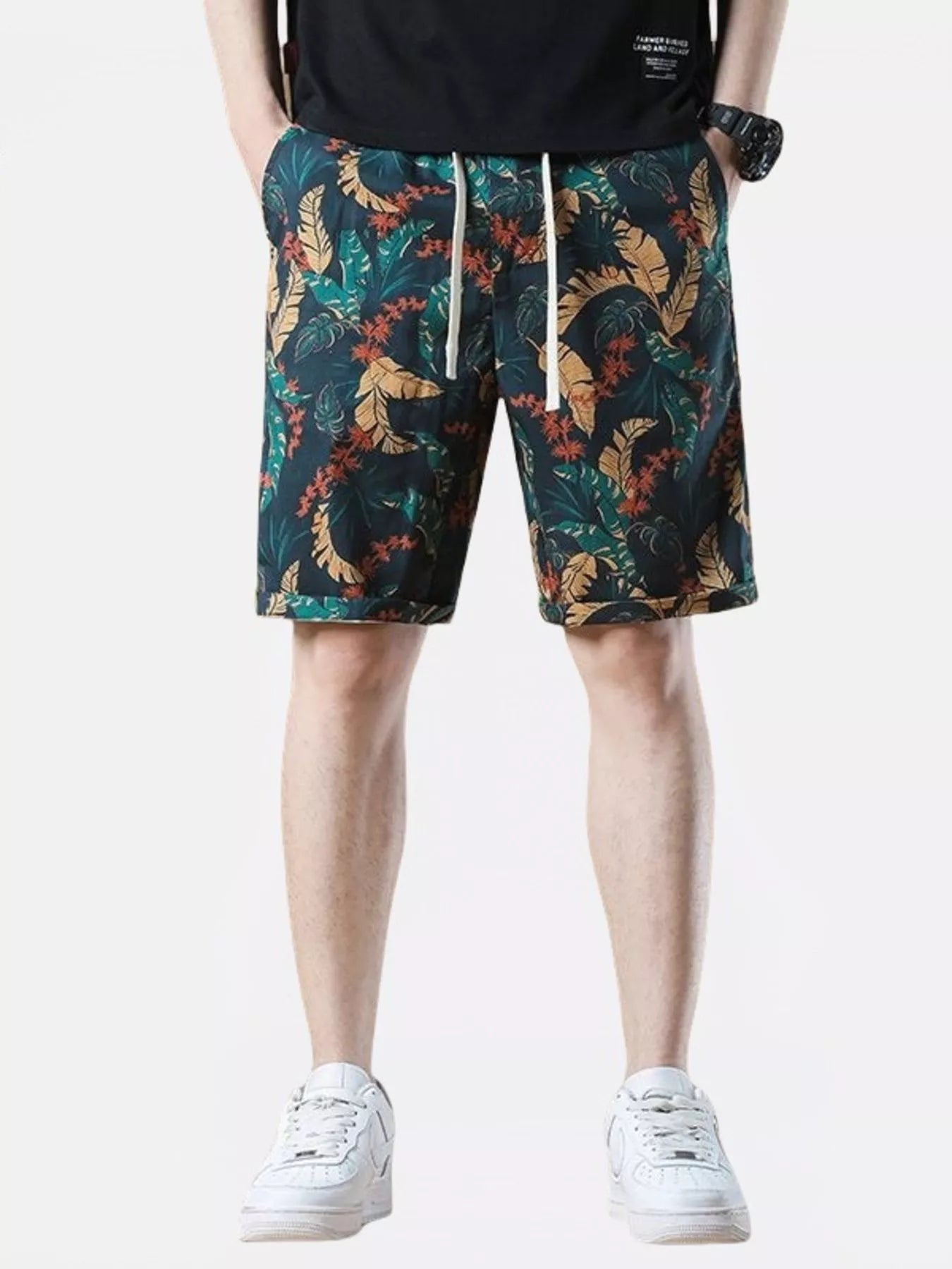 Men's Plus Size Drawstring Printed Loose Fit Shorts Easy Apparels