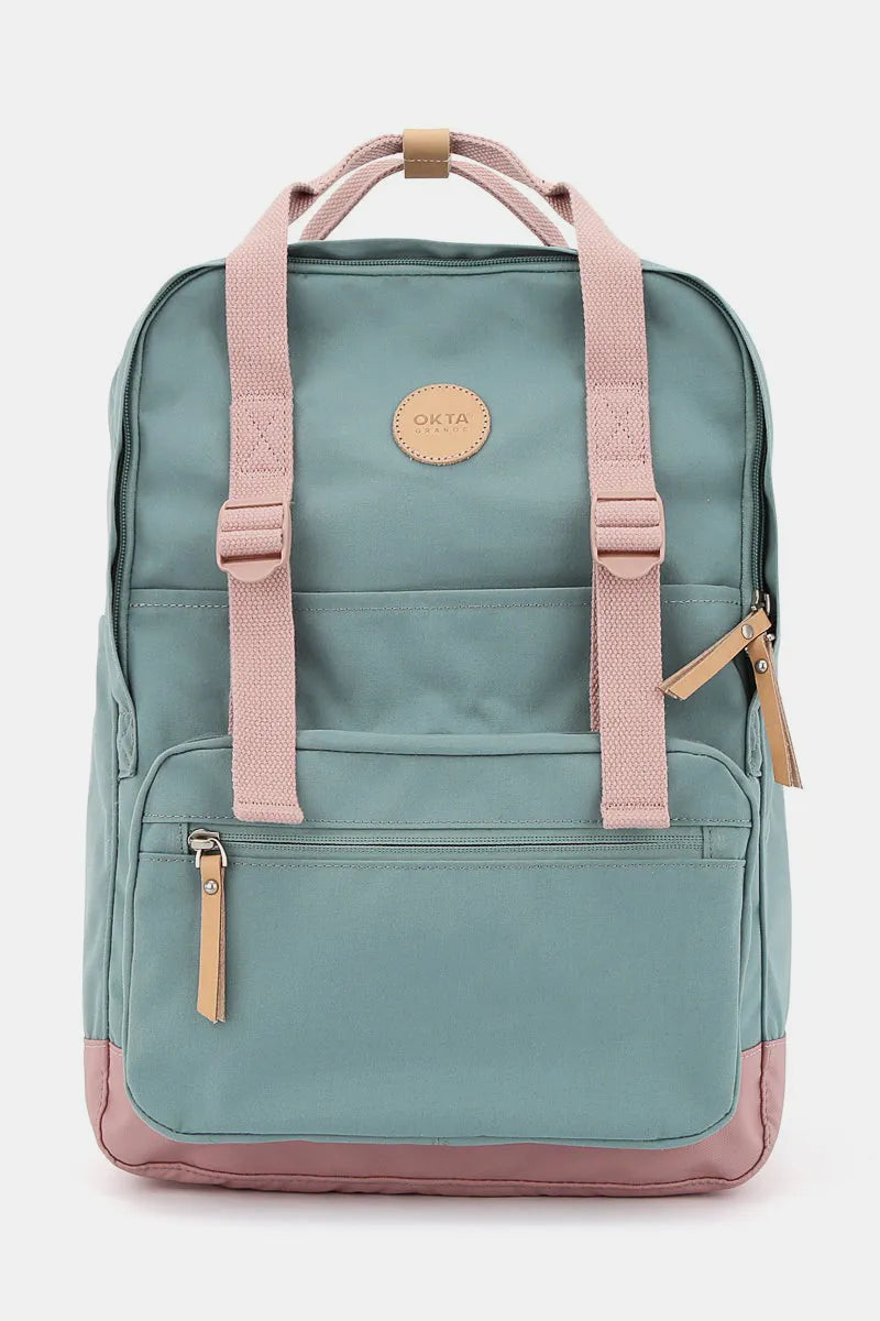 Himawari Waterproof Canvas Backpack Bag with Side Pockets Air Force Blue One Size Easy Apparels