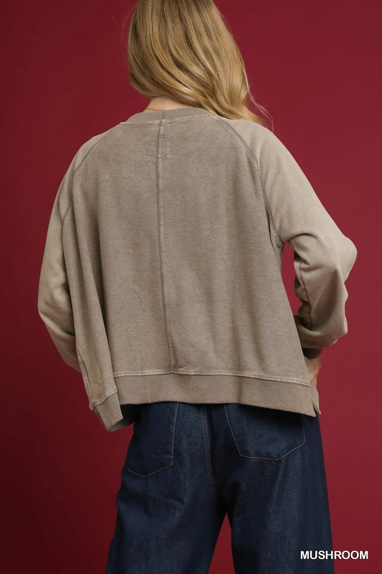 Trendsi Umgee Mineral Wash French Terry Sweatshirt