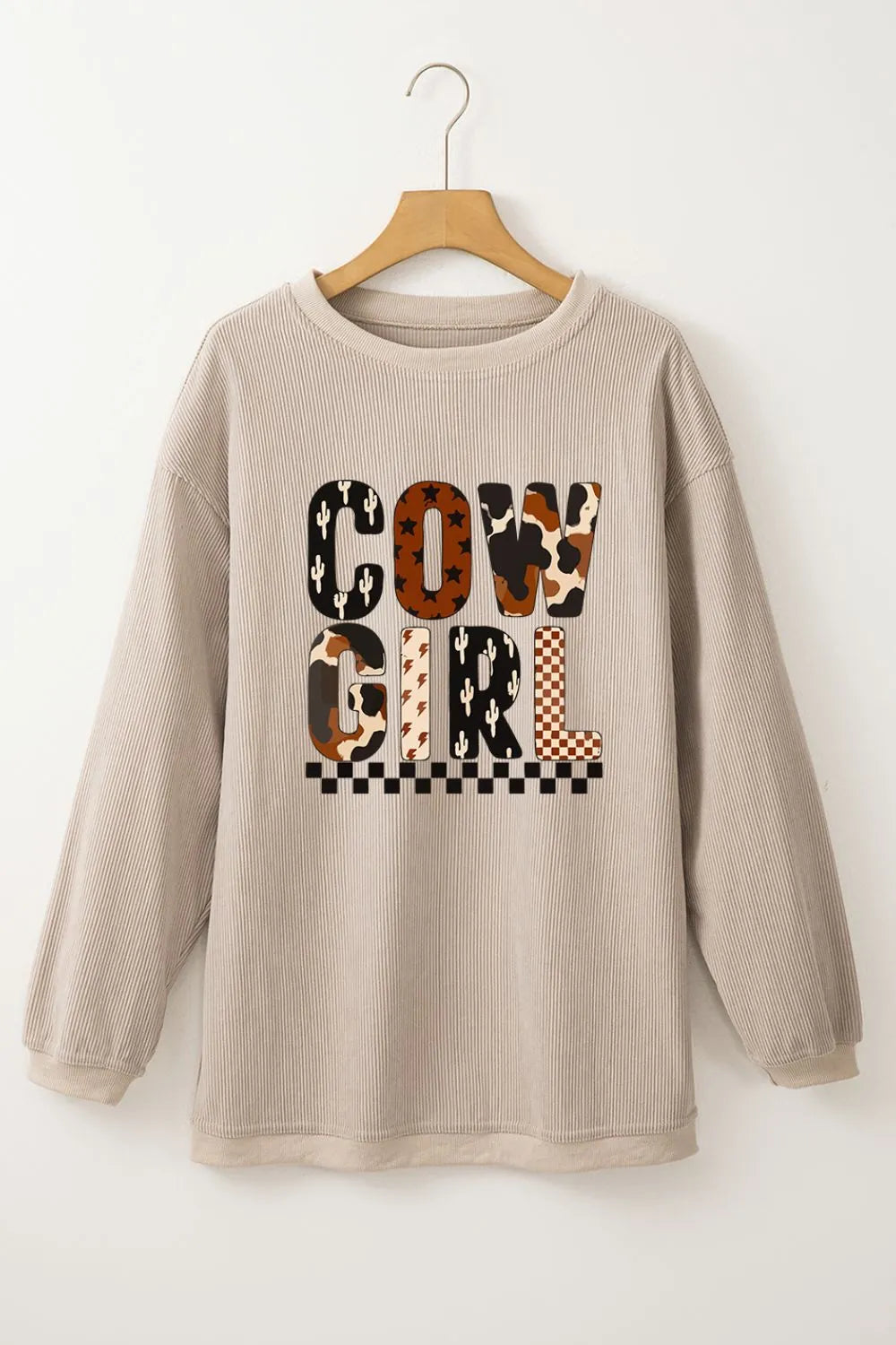 Trendsi Cowgirl Graphic Long Sleeve Sweatshirt