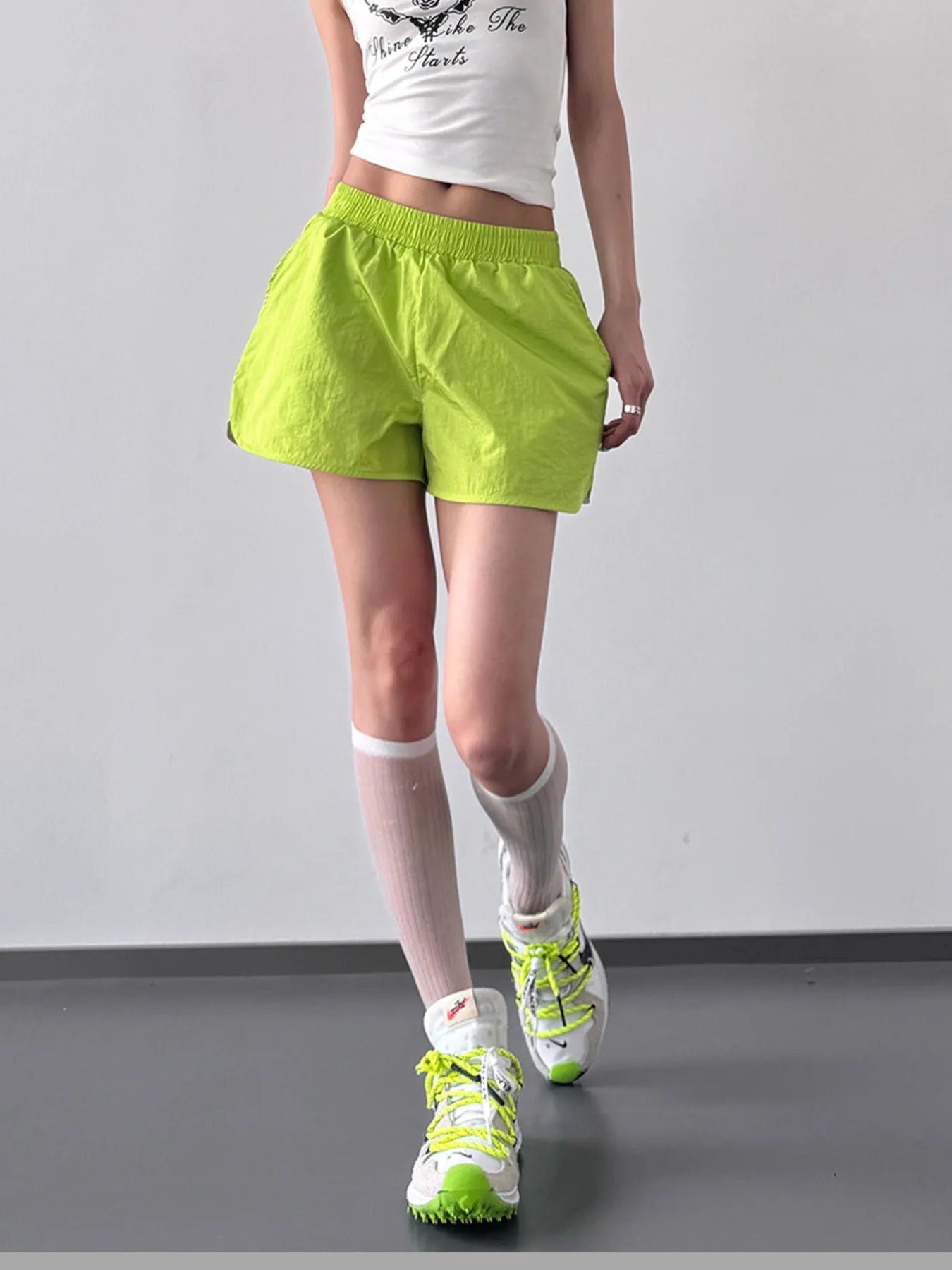 Elastic Waist Active Shorts Easy Apparels