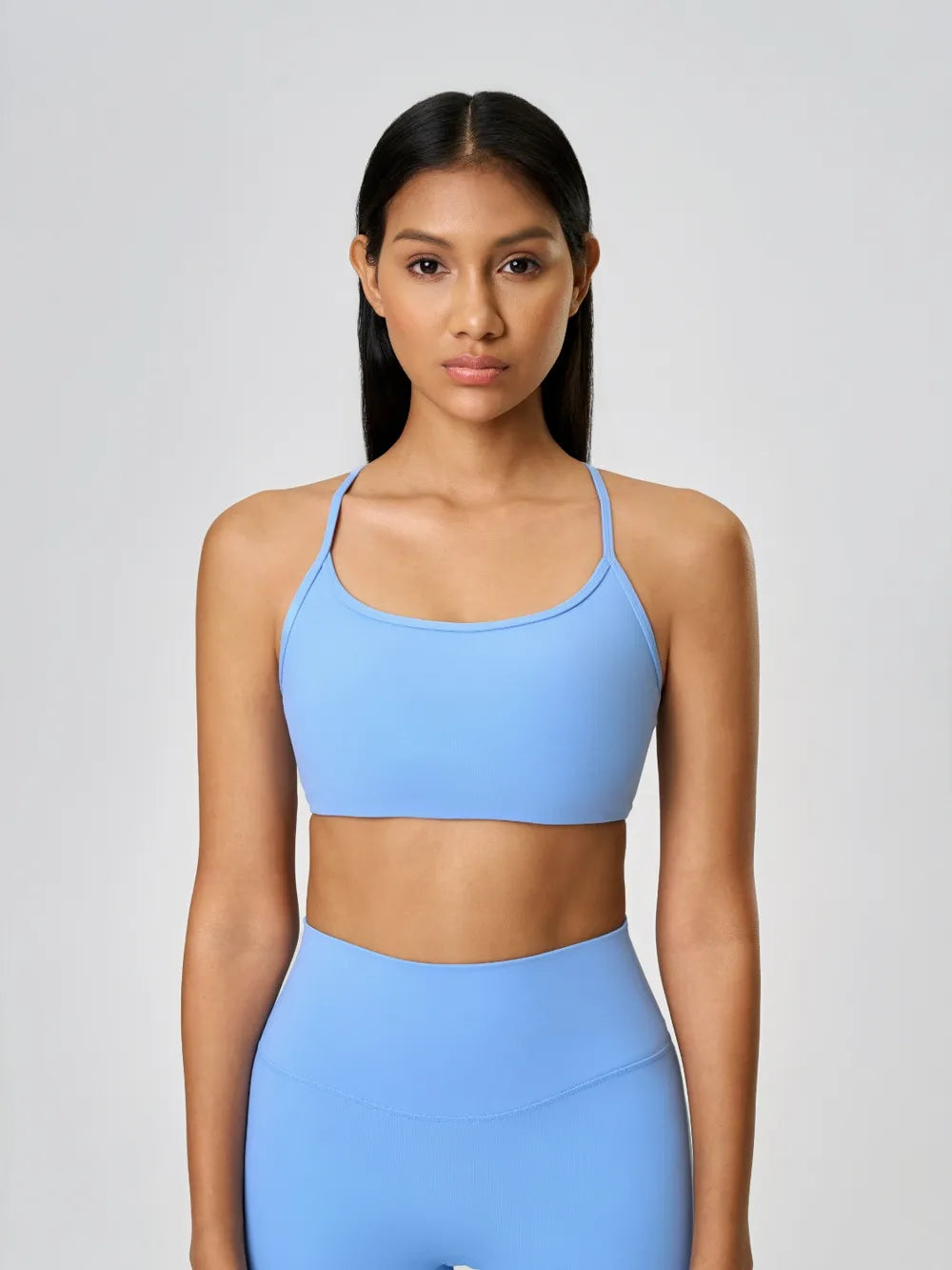 Millennia Crisscross Back Scoop Neck Active Cami with Detachable Chest Pads Easy Apparels