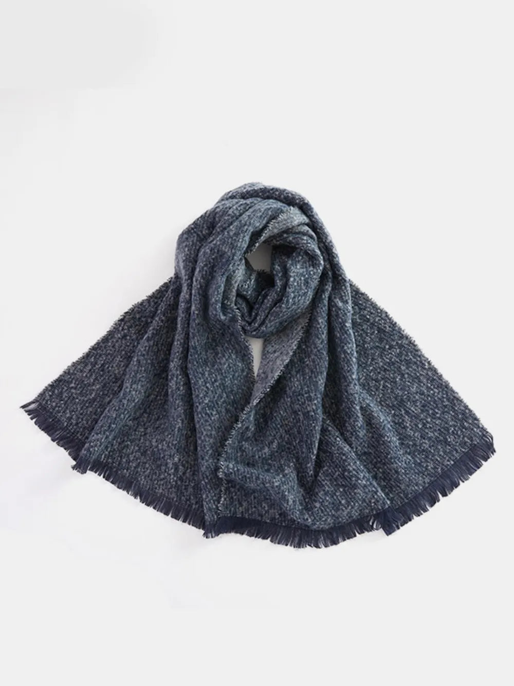 Raw Hem Heathered Polyester Scarf Easy Apparels