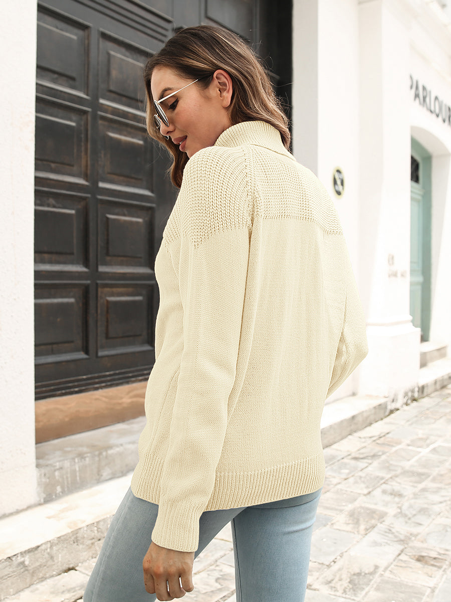 Turtleneck Raglan Sleeve Sweater Easy Apparels
