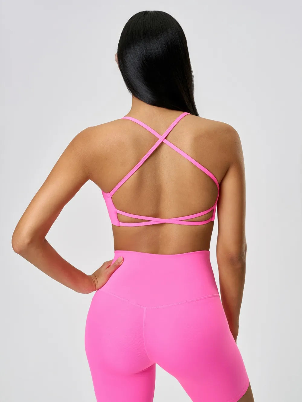 Millennia Crisscross Back Scoop Neck Active Cami with Detachable Chest Pads Easy Apparels