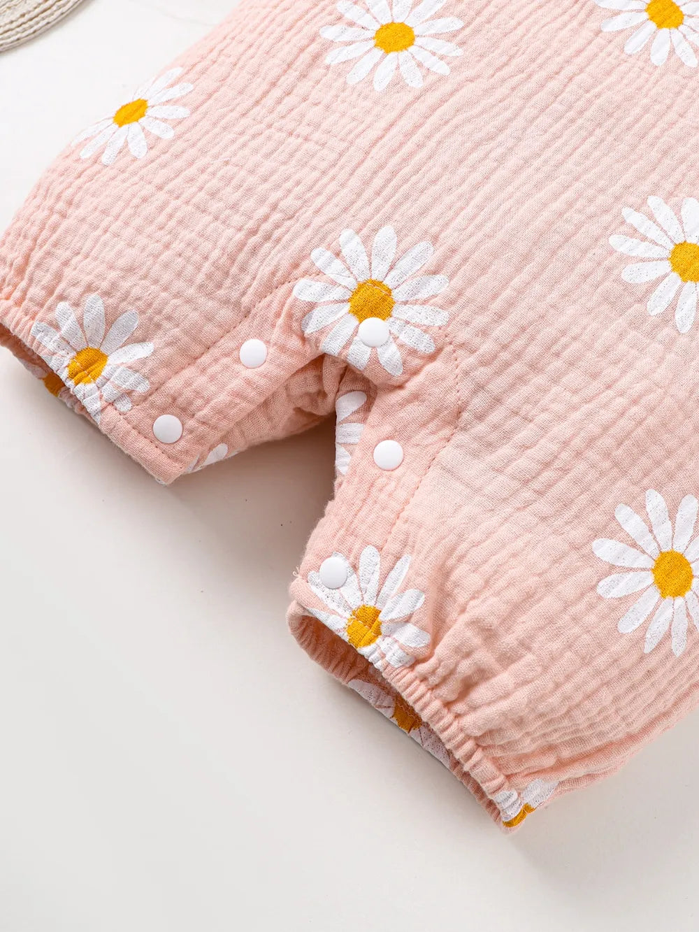 Children's Daisy Textured Wide Strap Romper and Hat Set Easy Apparels