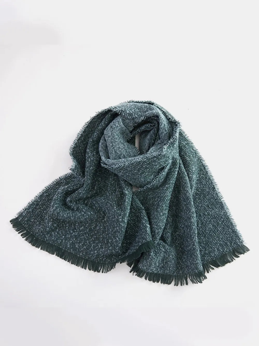 Raw Hem Heathered Polyester Scarf Easy Apparels