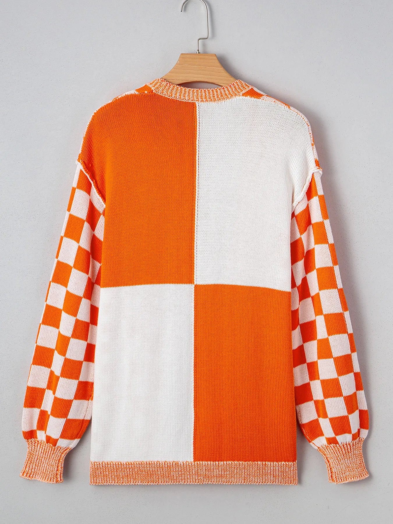 Checkered Pattern Open Front Cardigan Easy Apparels