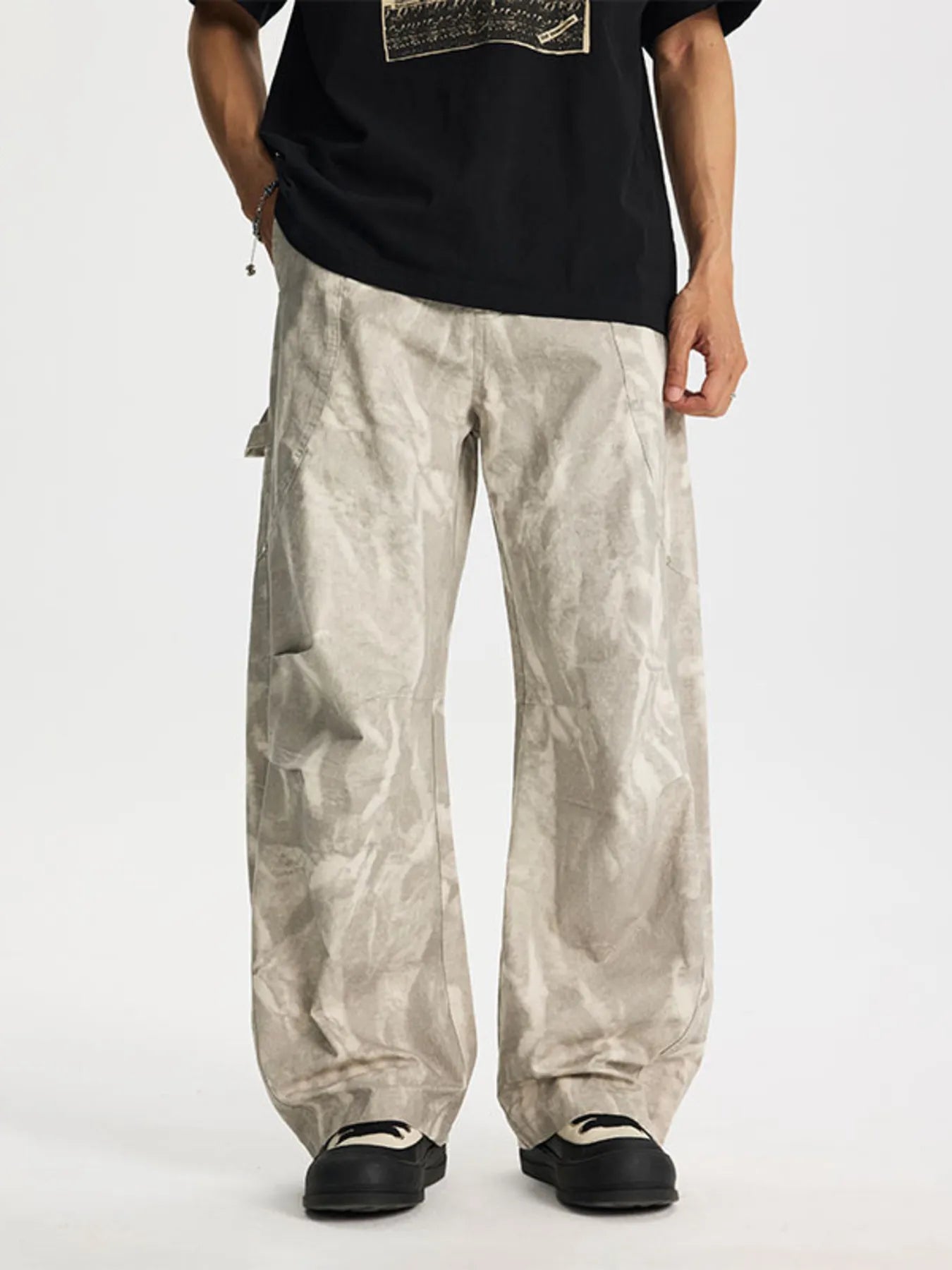 Men's Full Size Relaxed Fit Pants Plus Size Gray Apricot Easy Apparels