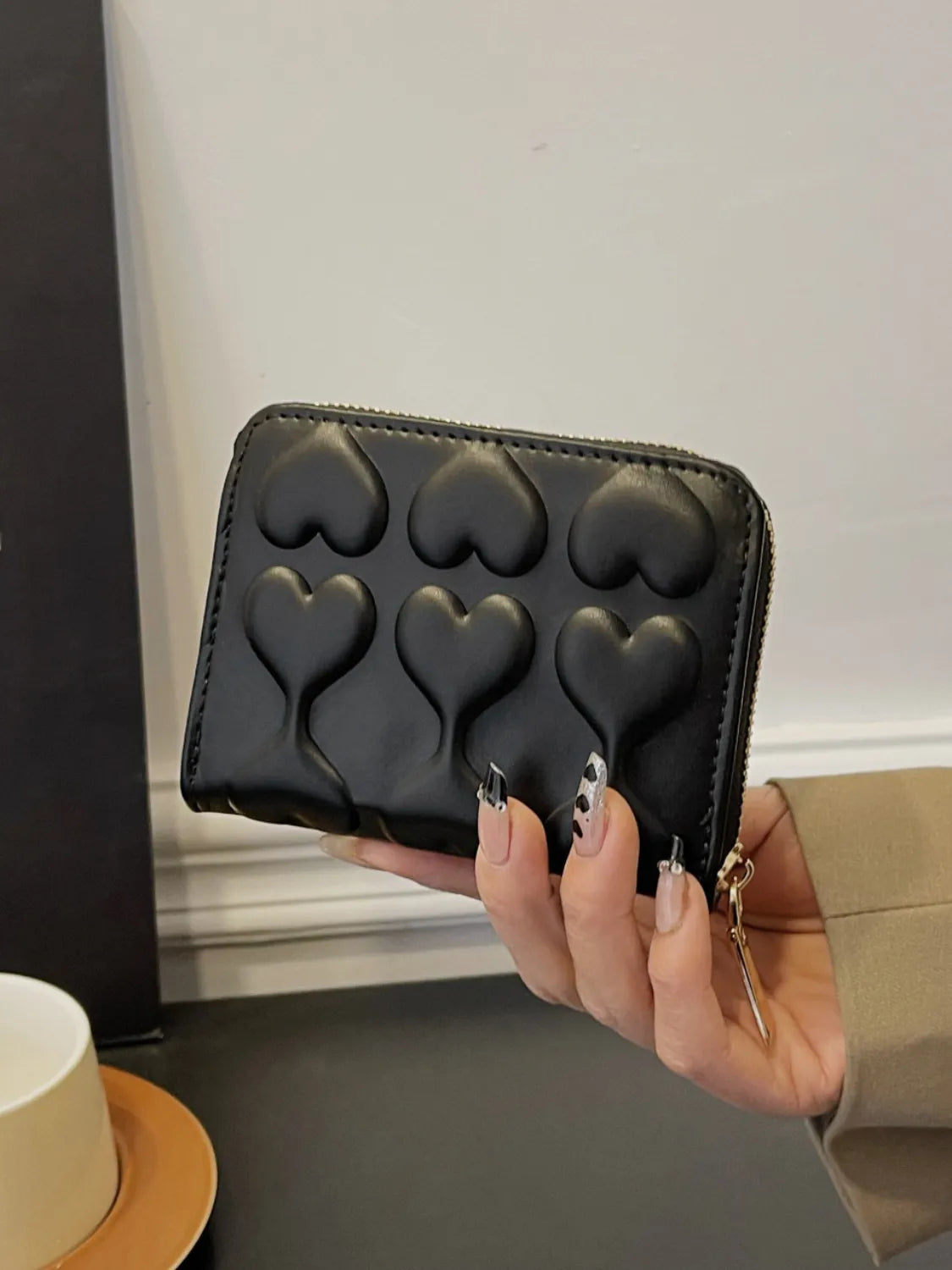 PU Leather Card Case Black One Size Easy Apparels