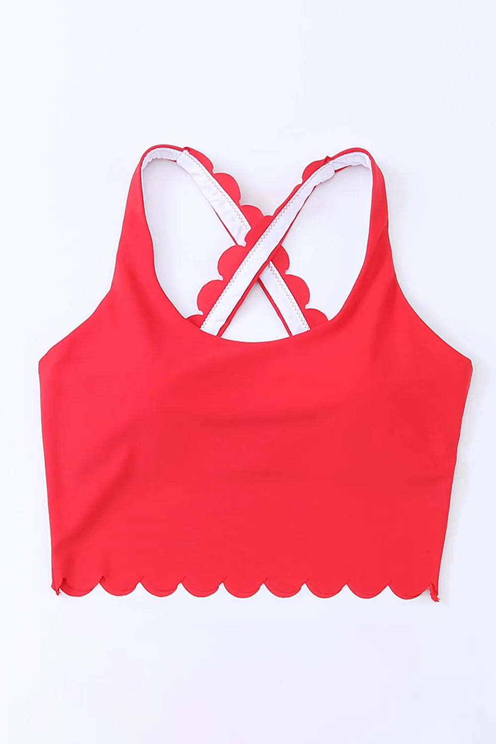 Crisscross Scoop Neck Swim Top Easy Apparels