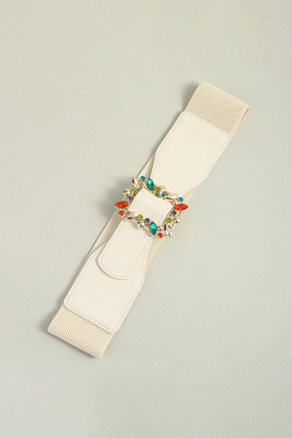 Multicolored Leaf Buckle Elastic Belt Easy Apparels