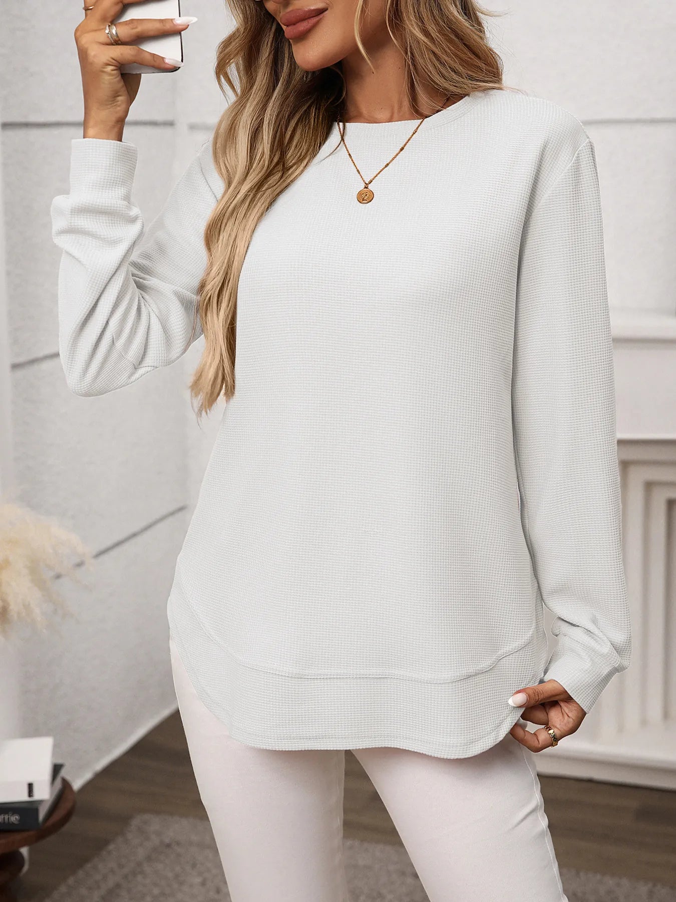 Trendsi Long Sleeve Round Neck T-Shirt