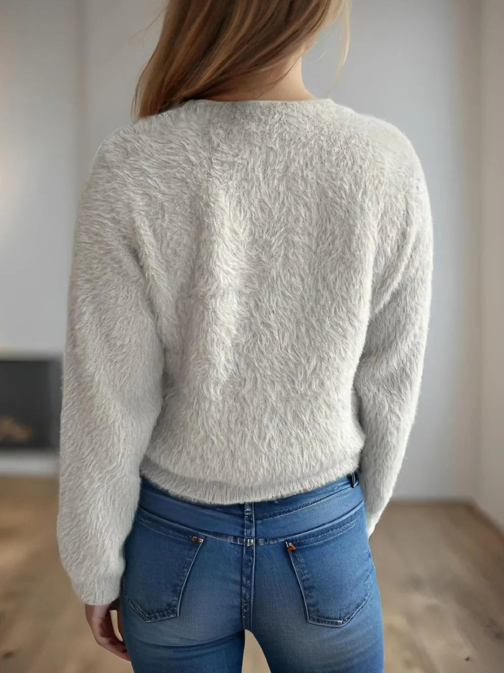 Cutout Knot Button Long Sleeve Cardigan Easy Apparels