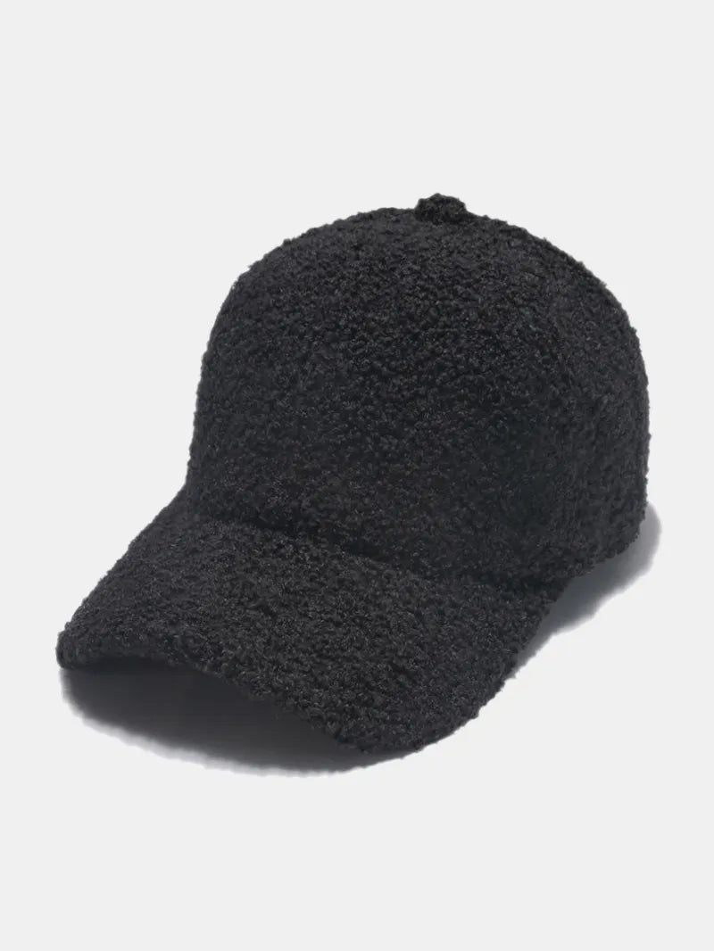 Sherpa Solid Color Baseball Cap Black One Size Easy Apparels
