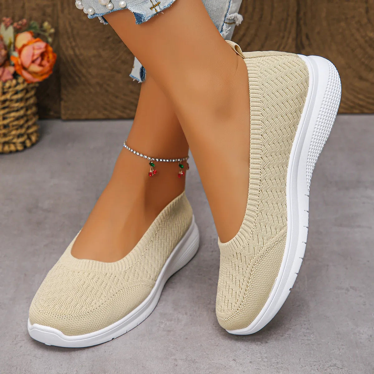 Round Toe Mesh Slip-Ons Easy Apparels