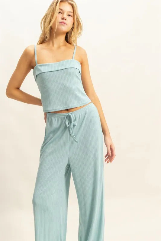 HYFVE Rib Knit Cami Top and Pants Set Easy Apparels