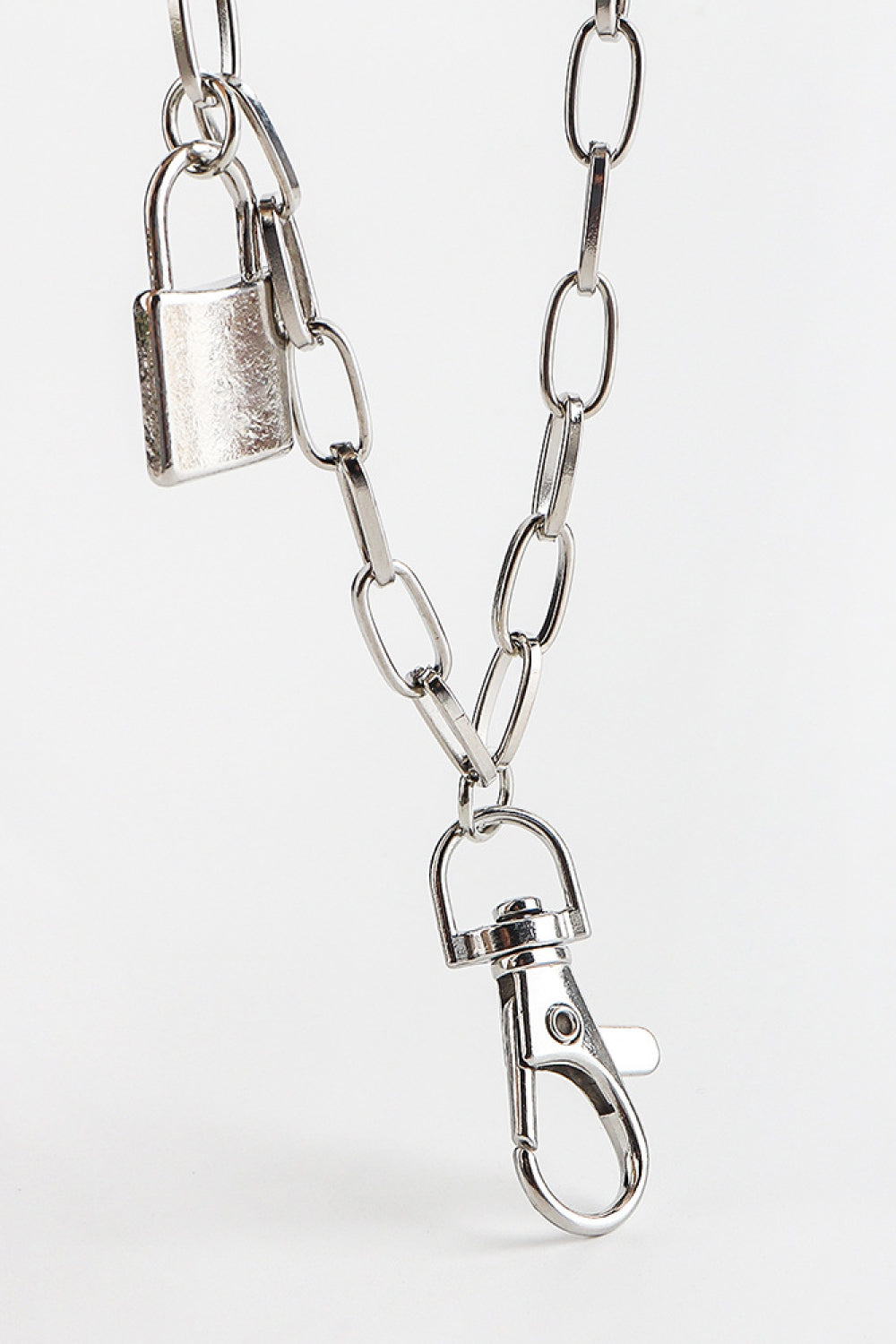 Double Layered Iron Chain Belt with Lock Charm Easy Apparels