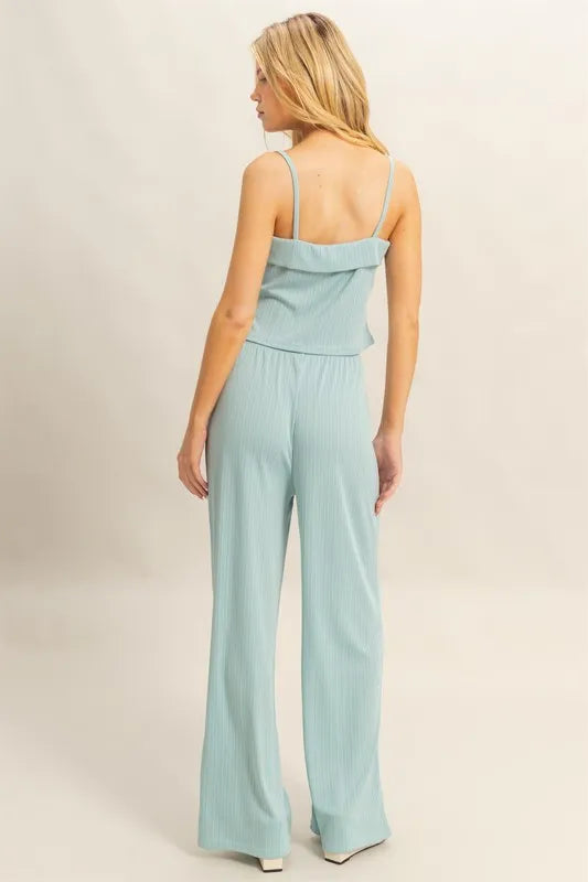 HYFVE Rib Knit Cami Top and Pants Set Easy Apparels