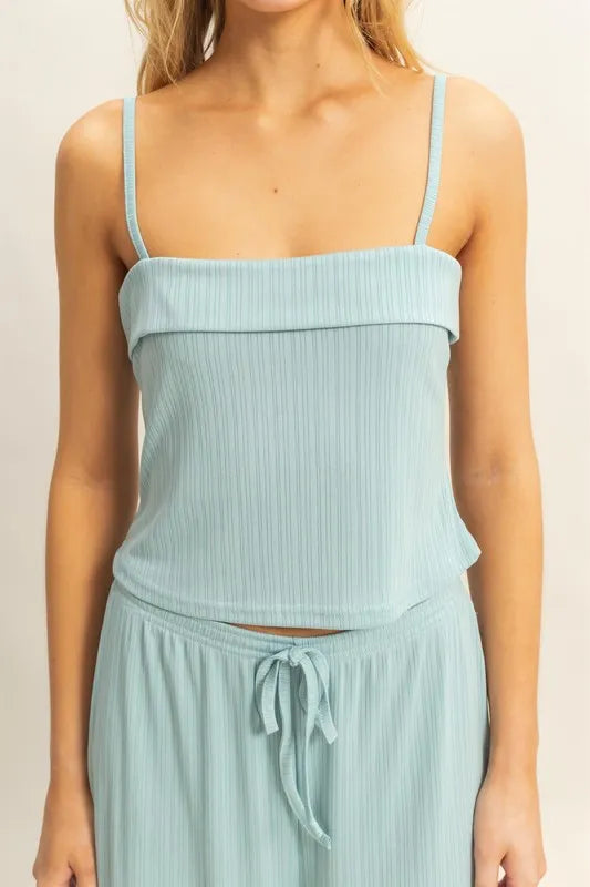 HYFVE Rib Knit Cami Top and Pants Set Easy Apparels