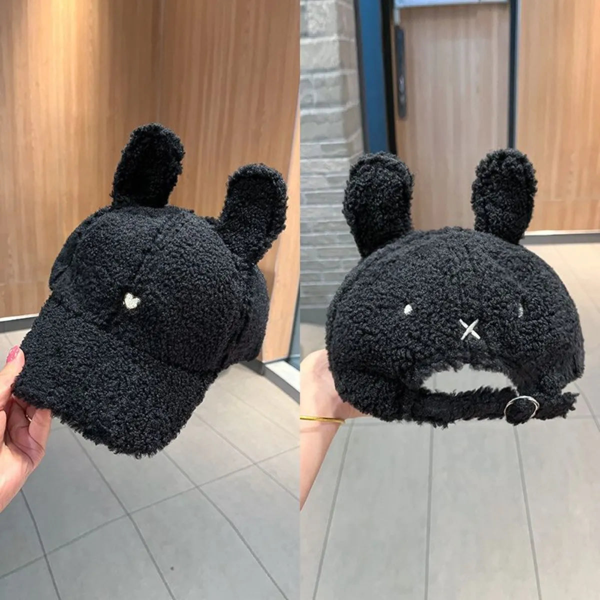 Cute Fluffy Bear Ears Winter Hat Easy Apparels