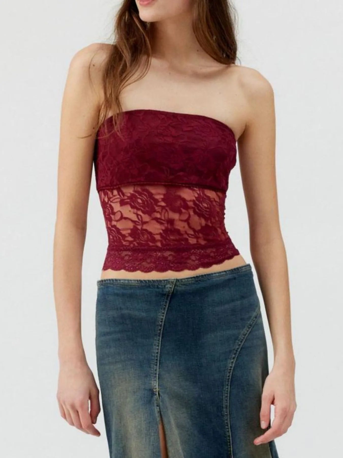 Trendsi Lace Strapless Tube Top