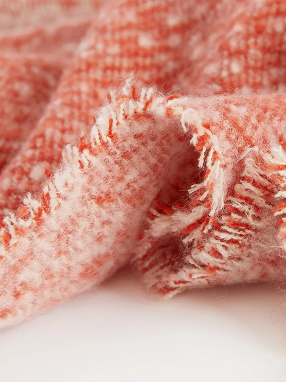 Raw Hem Heathered Polyester Scarf Easy Apparels