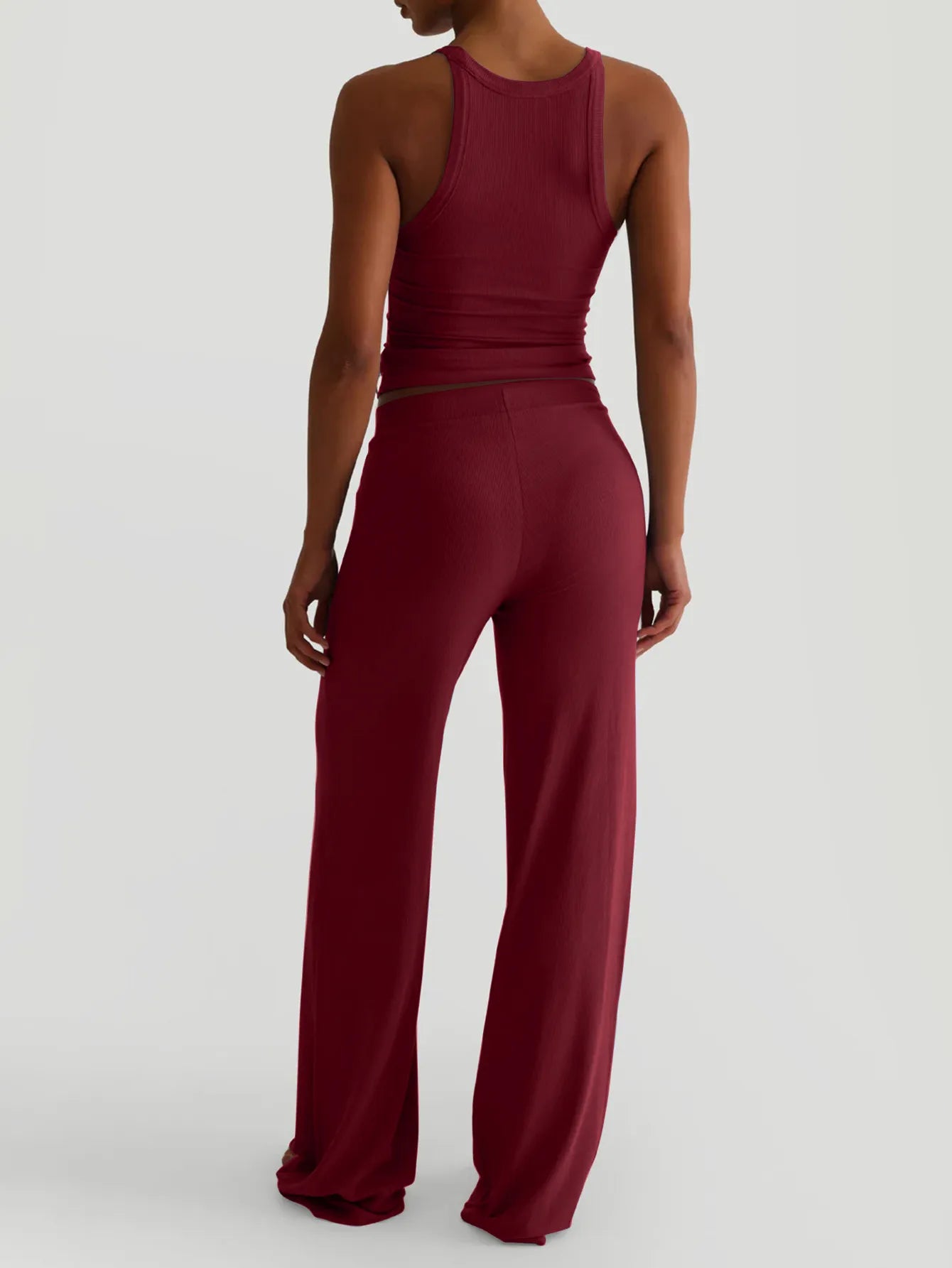 Scoop Neck Tank and Pants Set Easy Apparels