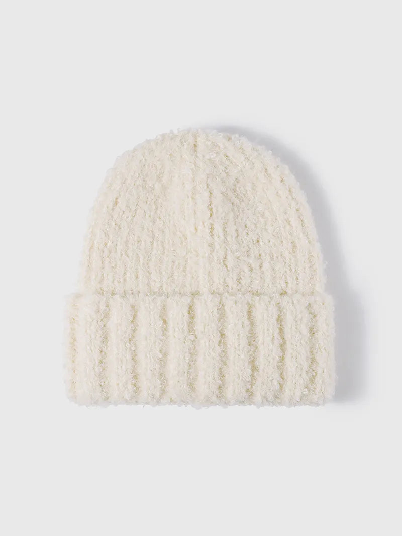 Thermal Teddy Knit Hat Cream One Size Easy Apparels