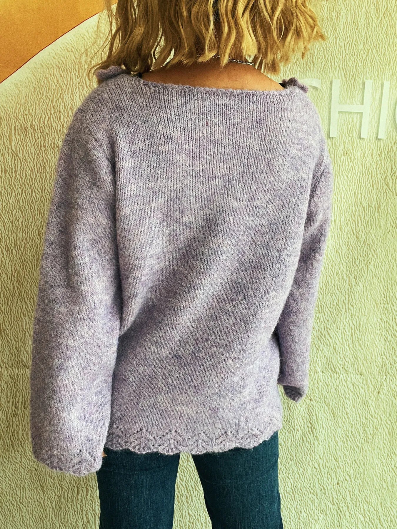 Trendsi Flower V-Neck Long Sleeve Sweater