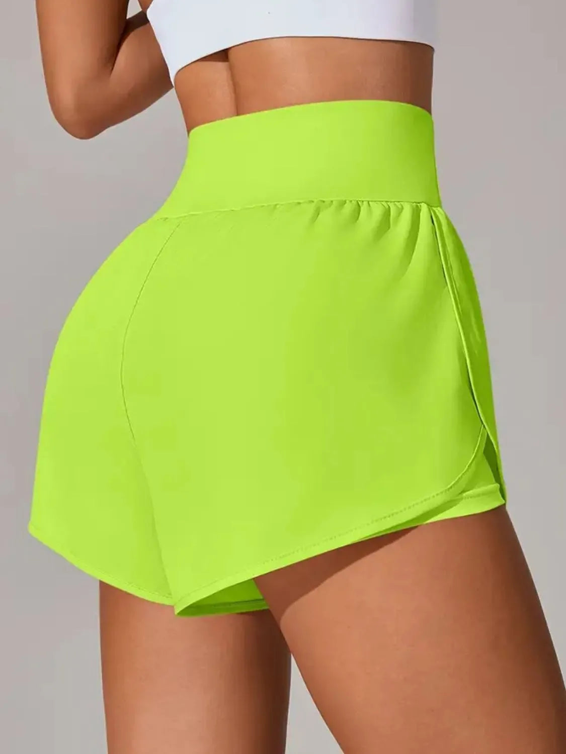 Pocketed High Waist Active Shorts Easy Apparels