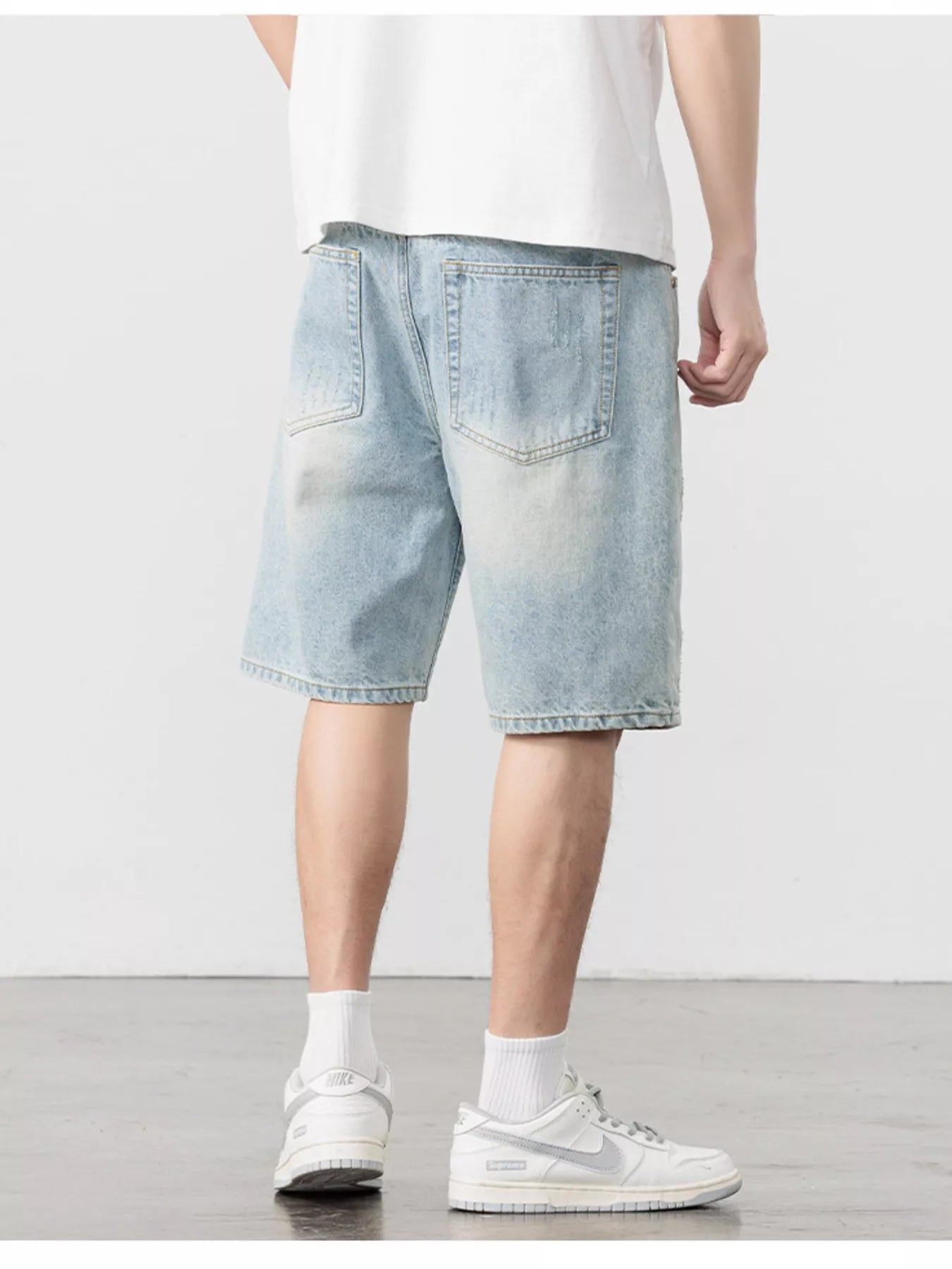 Men's Washed Relaxed Fit Denim Shorts Easy Apparels