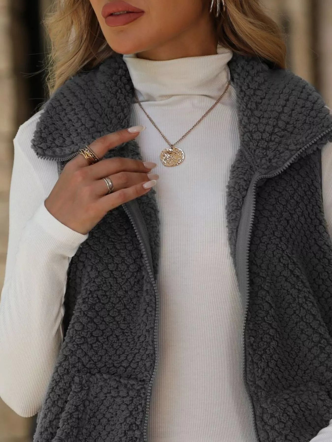 Zip-Up Vest Coat Easy Apparels