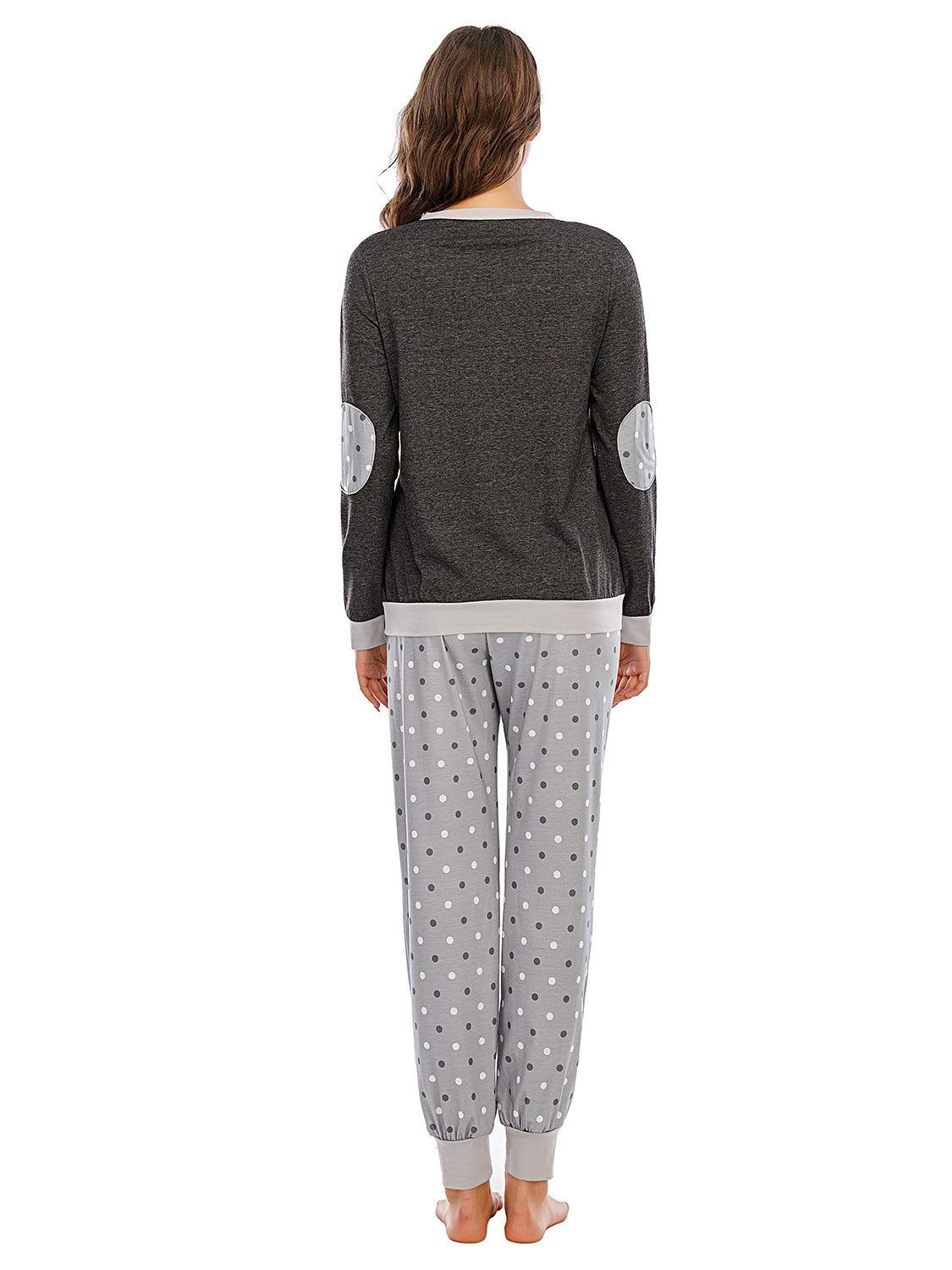 Long Sleeve Top and Polka Dot Pants Set Easy Apparels