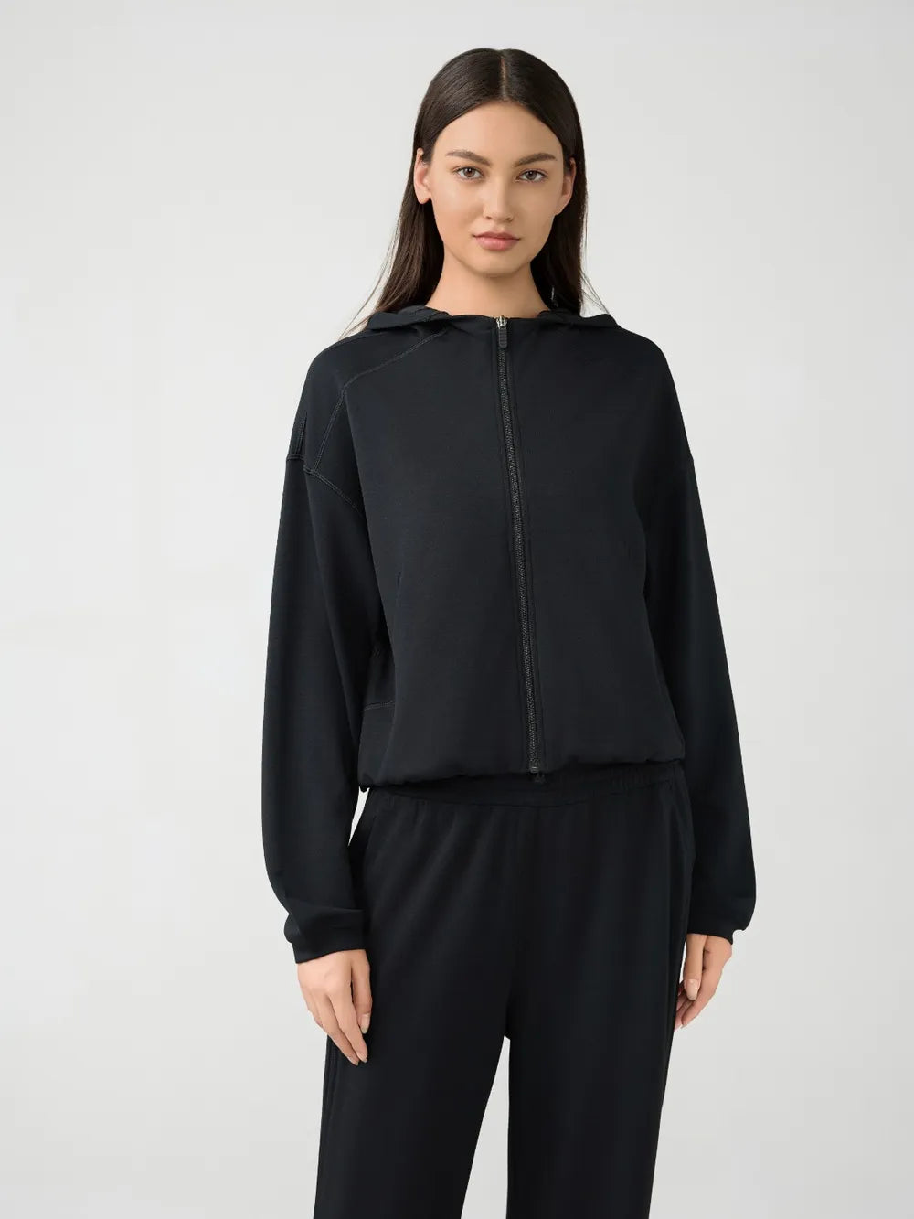 Millennia Zip Up Dropped Shouder Active Hooded Easy Apparels