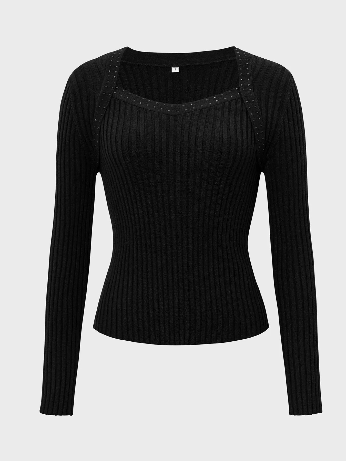 Trendsi Long Sleeve Ribbed Knit Top