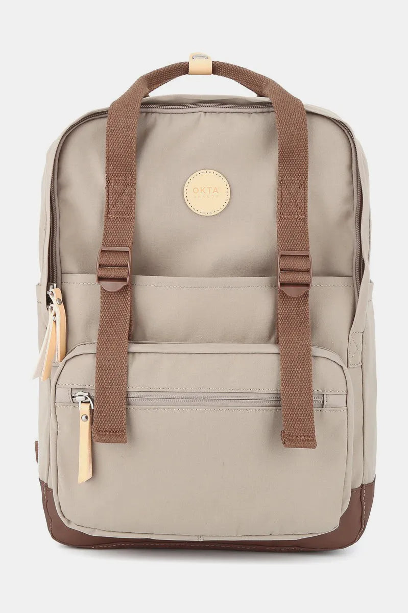 Himawari Waterproof Canvas Backpack Bag with Side Pockets Khaki One Size Easy Apparels