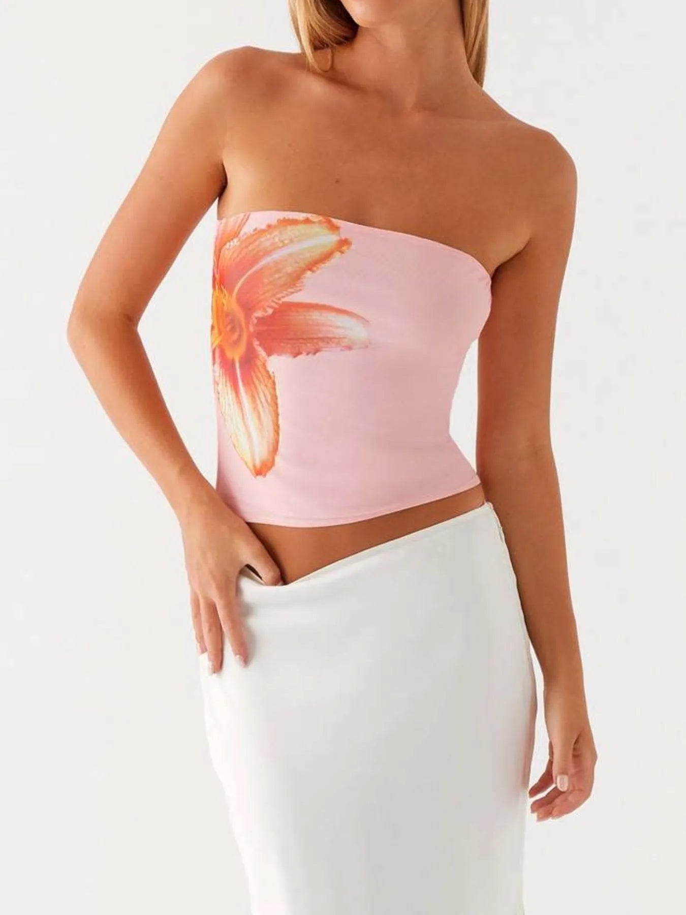 Trendsi Flower Tube Top