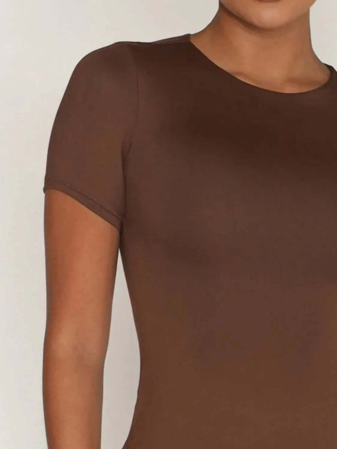 Round Neck Short Sleeve Swim Top Easy Apparels