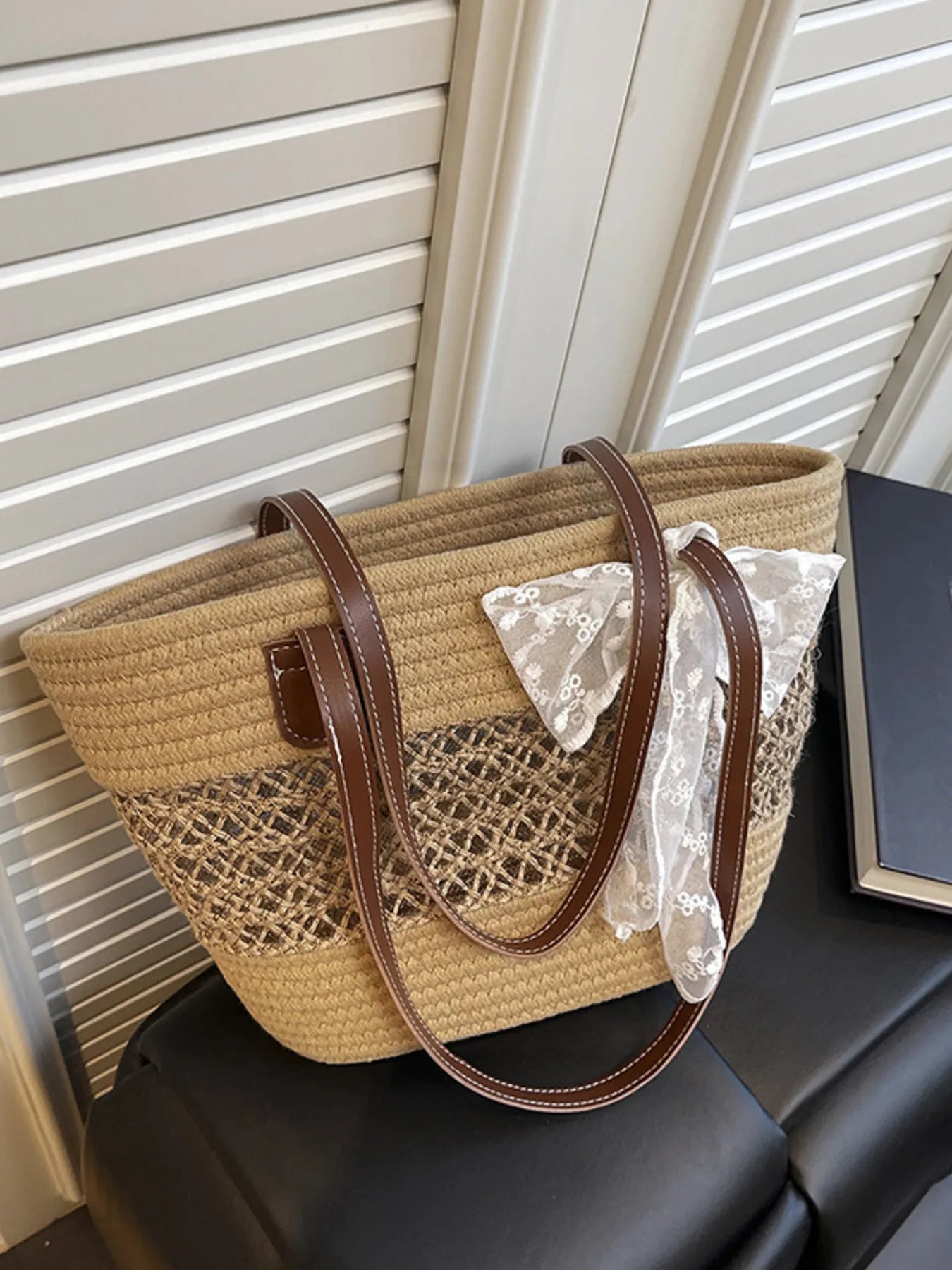 Woven Straw Shoulder Bag Easy Apparels