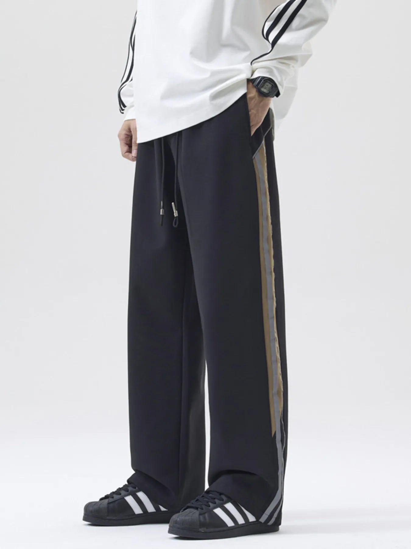 Men's Full Size Drawstring Wide Leg Pants Plus Size Easy Apparels
