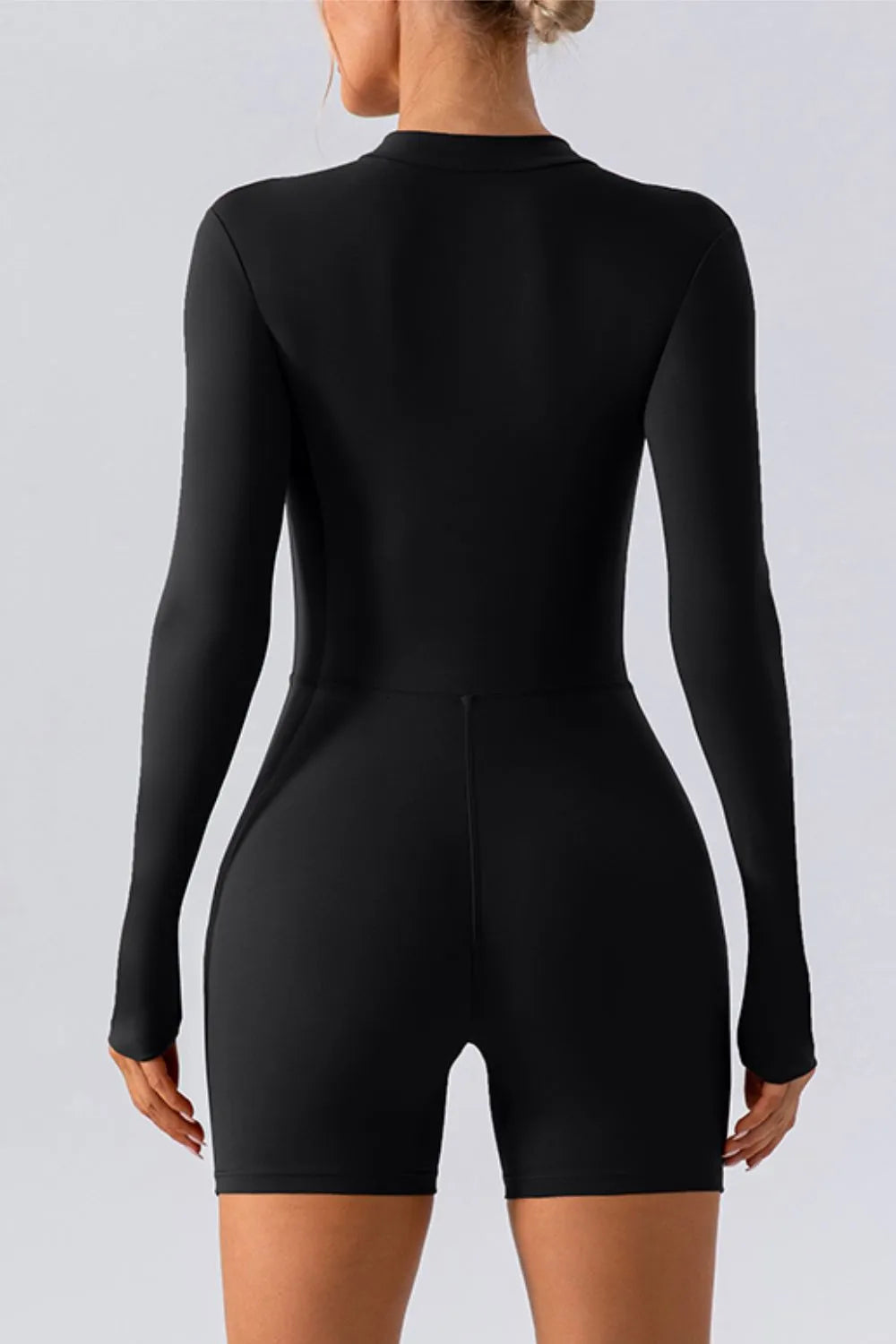 Half Zip Long Sleeve Active Romper Easy Apparels