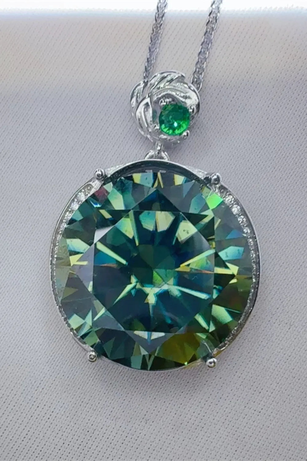 20 Carat Moissanite 925 Sterling Silver Pendant Necklace Easy Apparels