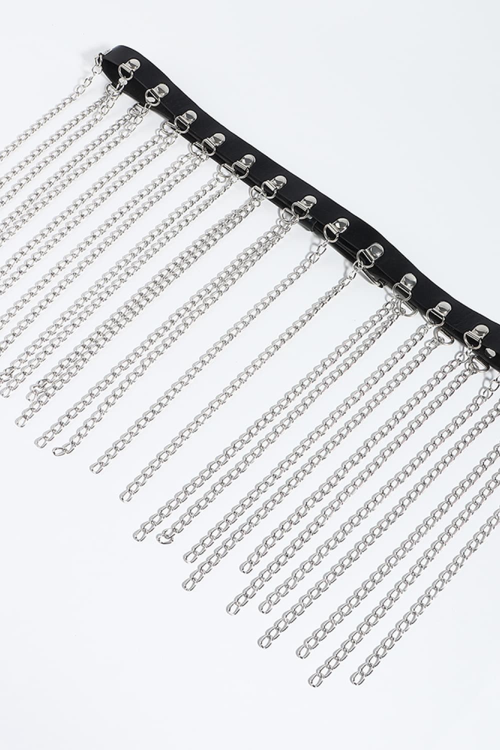 Fringed Chain PU Leather Belt Easy Apparels
