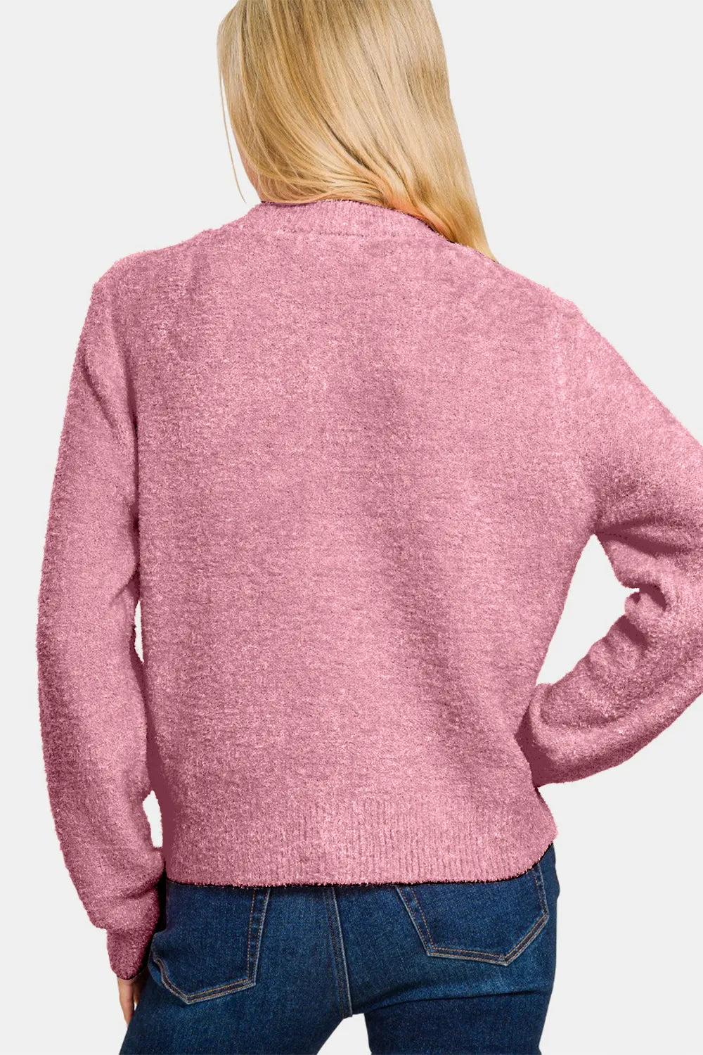 Zenana Button Down Long Sleeve Sweater Cardigan Easy Apparels