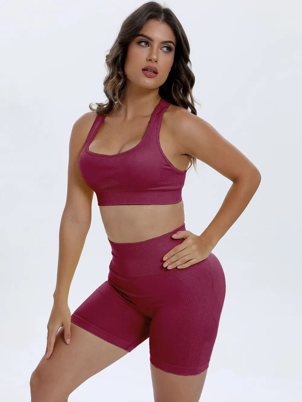 Scoop Neck Wide Strap Top and Shorts Active Set Easy Apparels